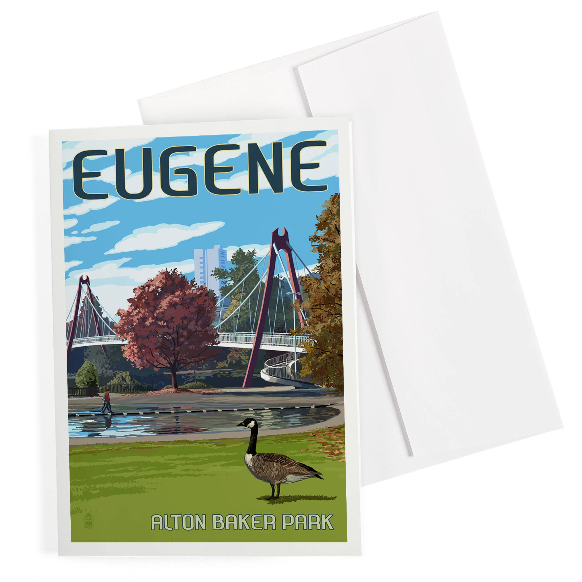 Lantern Press - Wholesale Everyday Greeting Card - GREETING CARD Eugene, Oregon, Cityscape0
