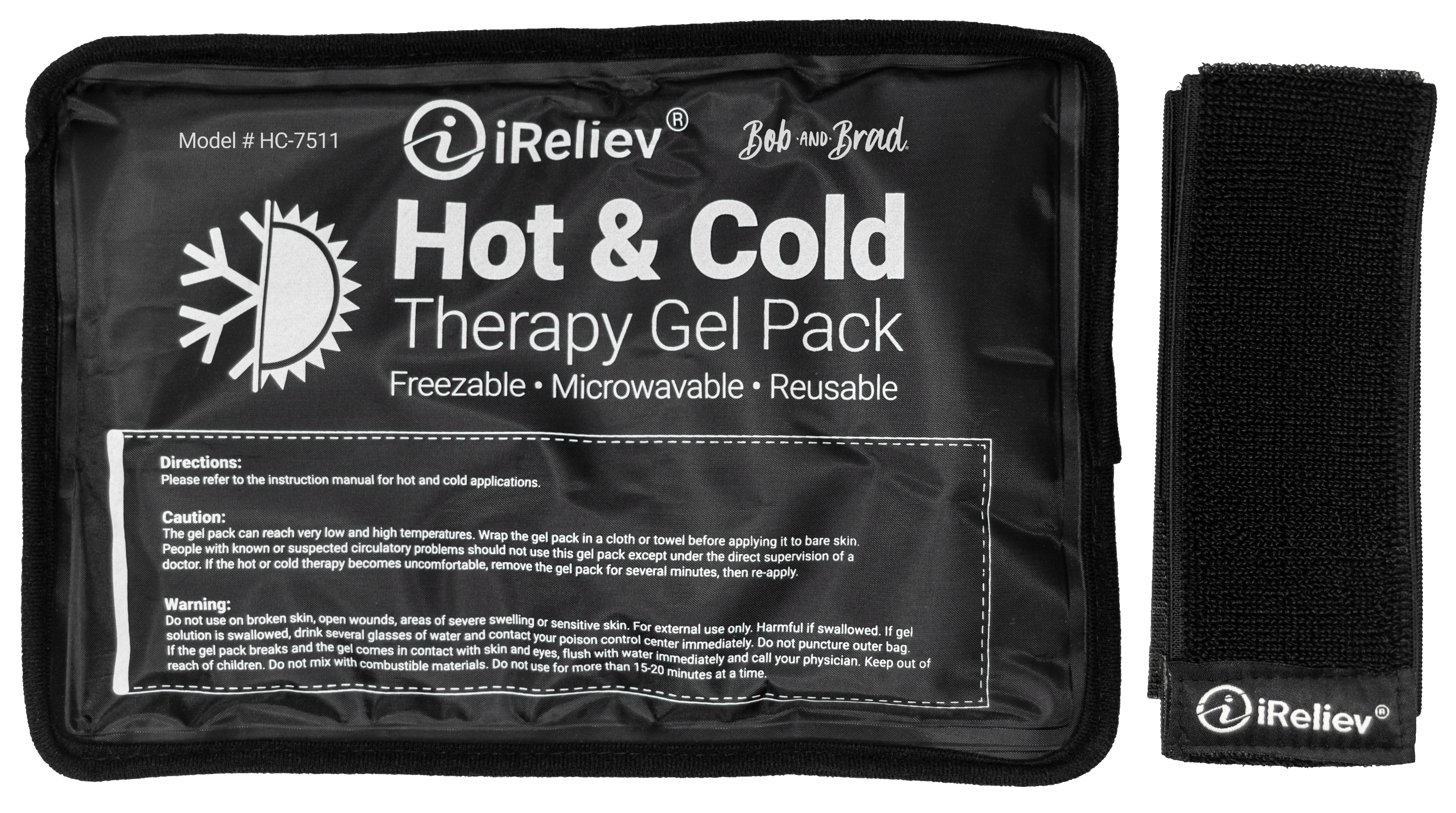 iReliev - Wholesale Hot/Cold Compress - Premium Reusable Hot and Cold Therapy Gel Pack with Securement Straps1