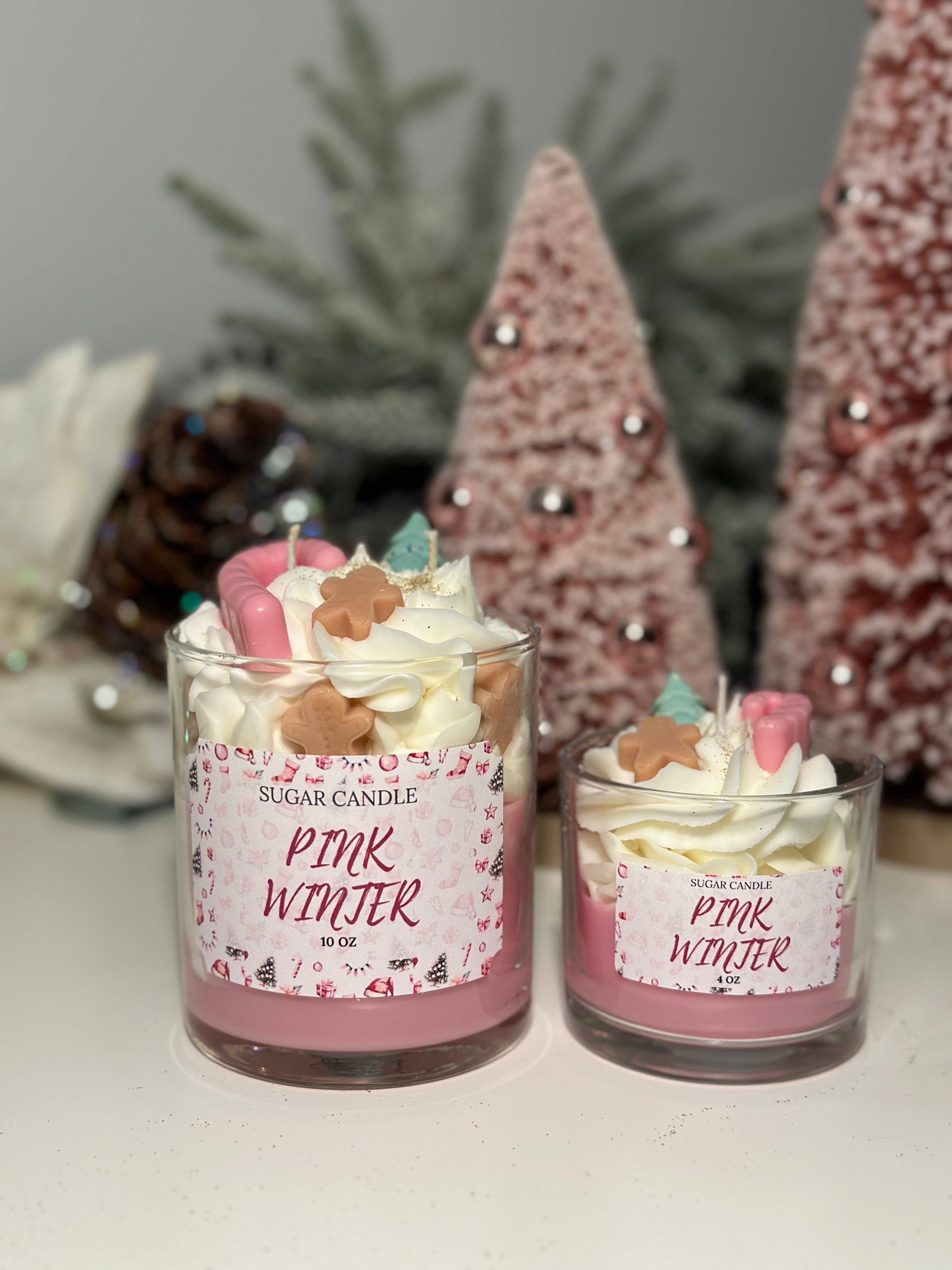 Sugar Candle - Wholesale Jar/Filled Candle - Pink Winter Candle: Soy Wax, Handmade, Gift & Retail Ready7