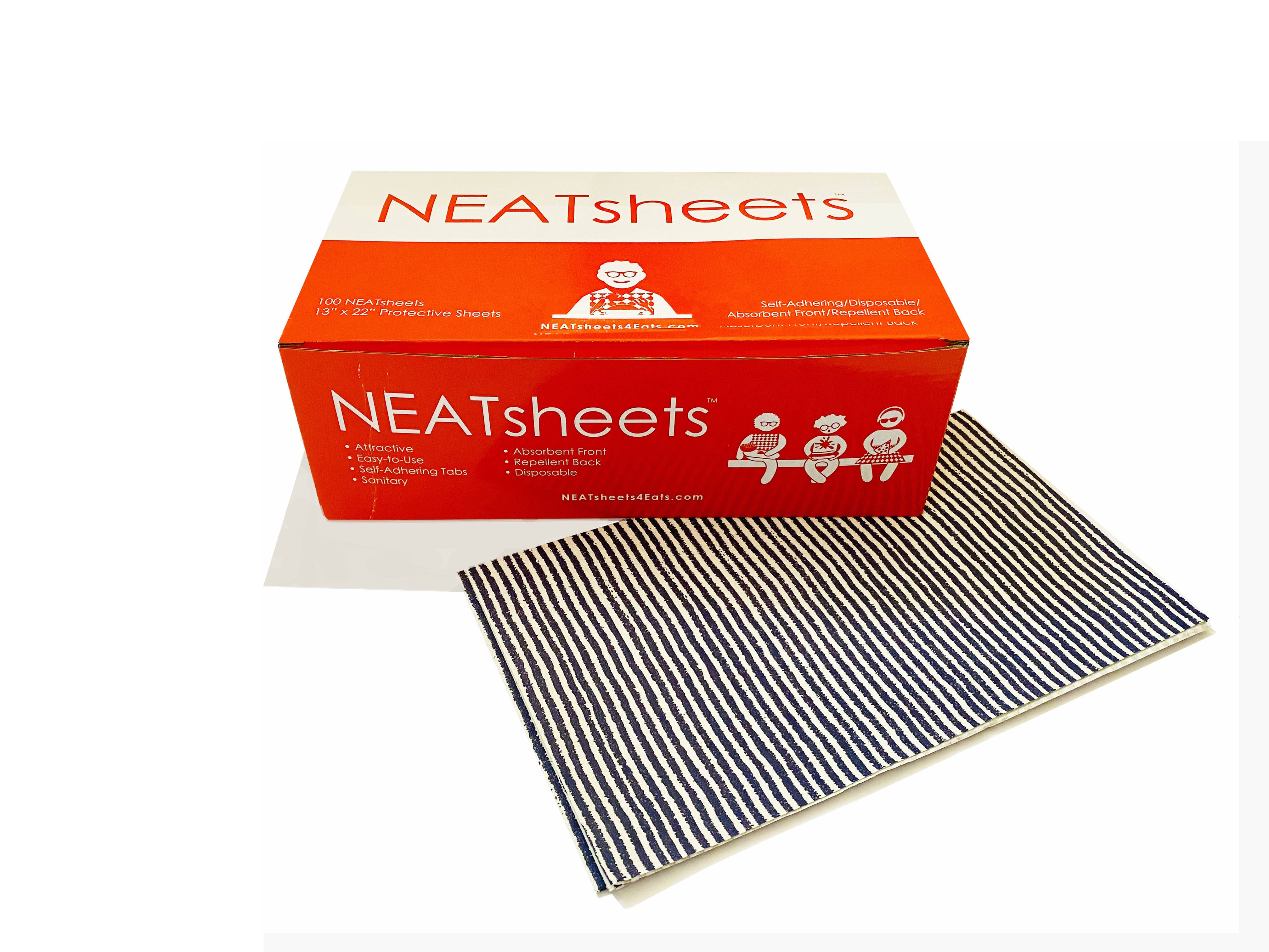 NEATGOODS, LLC. - Wholesale Disposable Napkin - Stylish Disposable Adhesive Napkins/Bibs | 100-Count Box14