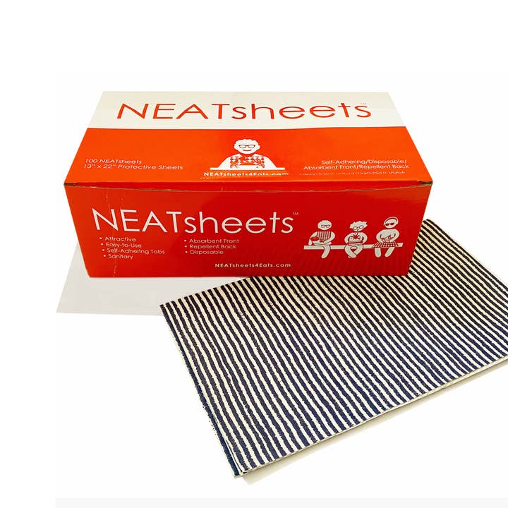 NEATGOODS, LLC. - Wholesale Disposable Napkin - Stylish Disposable Adhesive Napkins/Bibs | 100-Count Box14