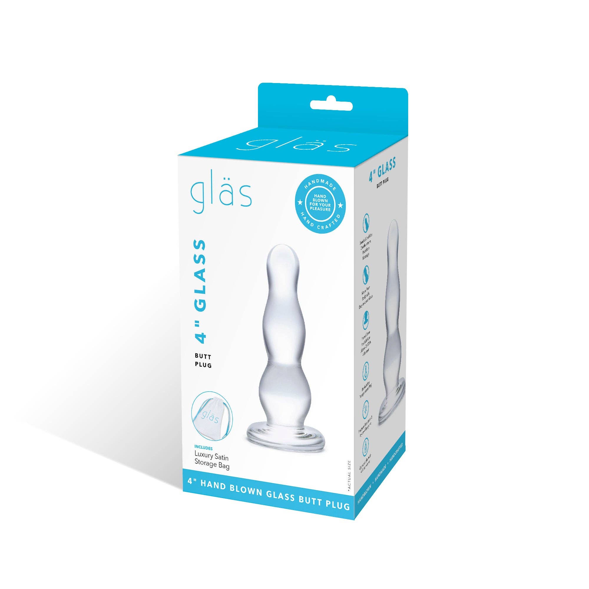 Lux Fetish Store - Wholesale Sex Toy - 4" glass butt plug7
