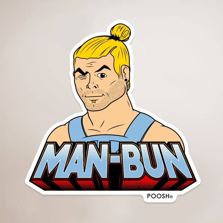 Autocollant Man-Bun pour la vente par Poosh Designs & Apparel