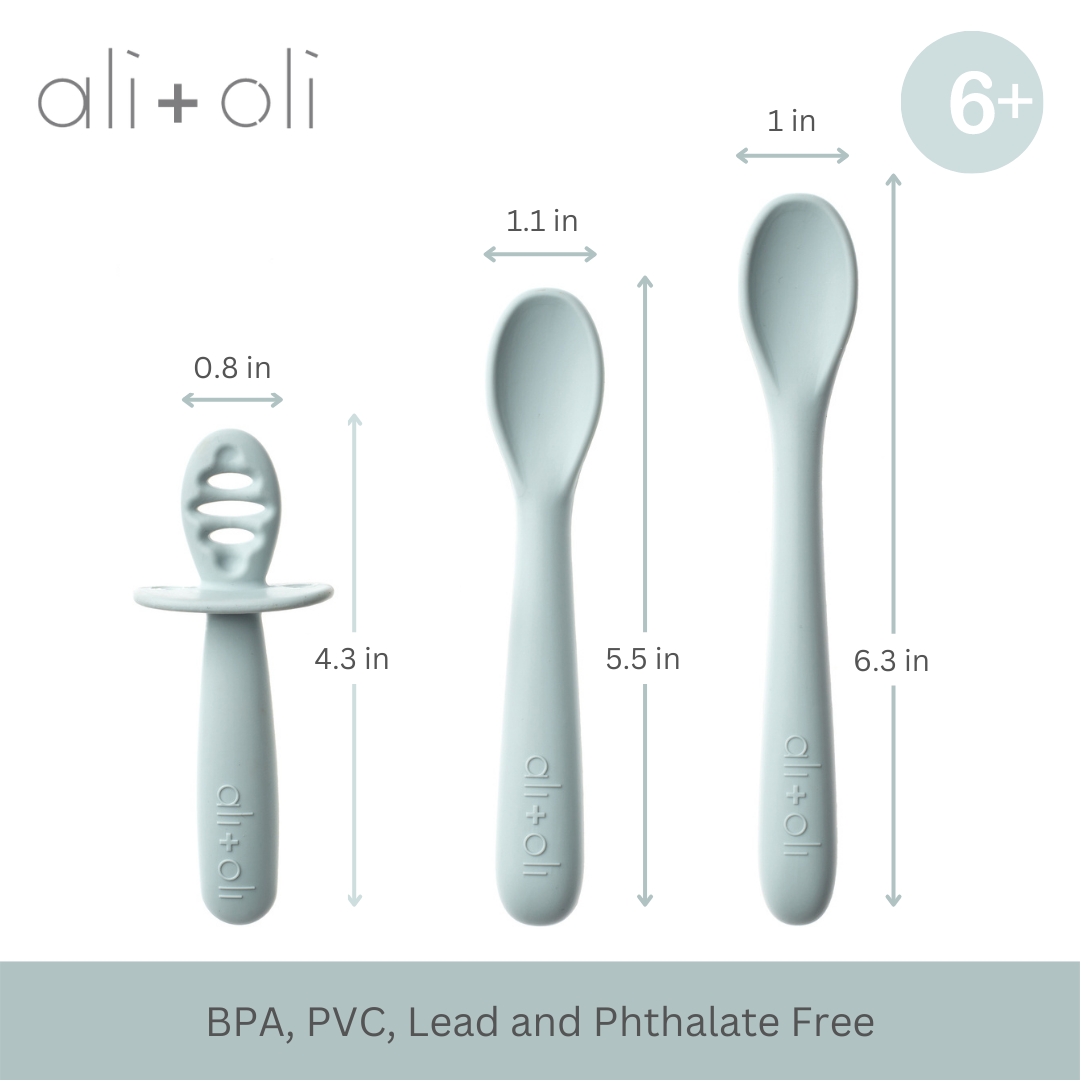 Ali+Oli - Wholesale Flatware Set - Kids & Baby - Ali+Oli (3-pc) Multi Stage Spoon Set for Baby (Blue) 6m+1
