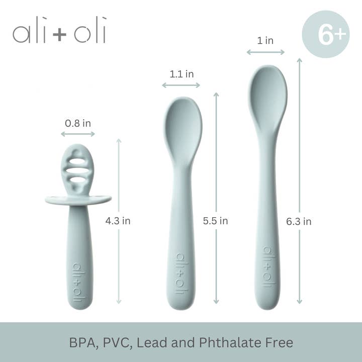 Ali+Oli - Wholesale Flatware Set - Kids & Baby - Ali+Oli (3-pc) Multi Stage Spoon Set for Baby (Blue) 6m+1