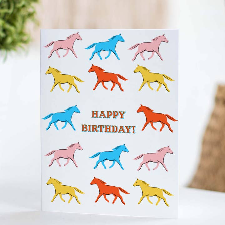 Antiquaria - Wholesale Birthday Card - Horses Birthday Greeting Card