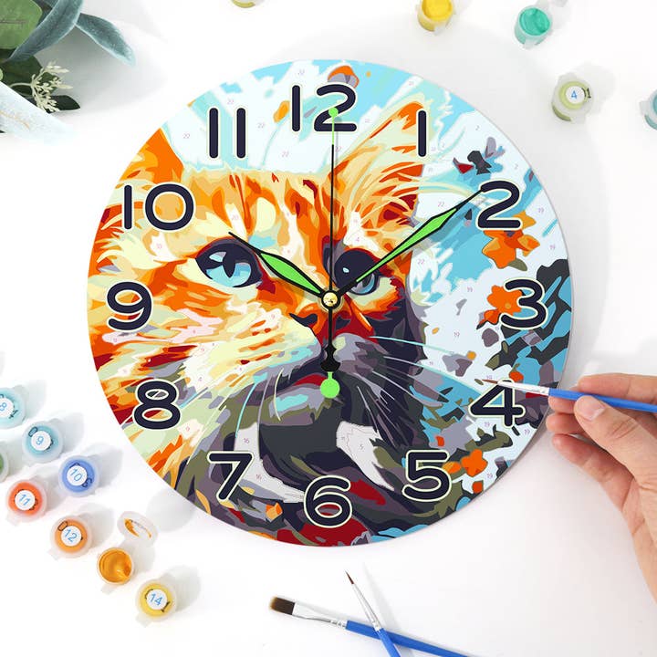 Paint Your Numbers - Wholesale DIY Craft Kit - Paint the Moment – Curious Cat Clock Kit7
