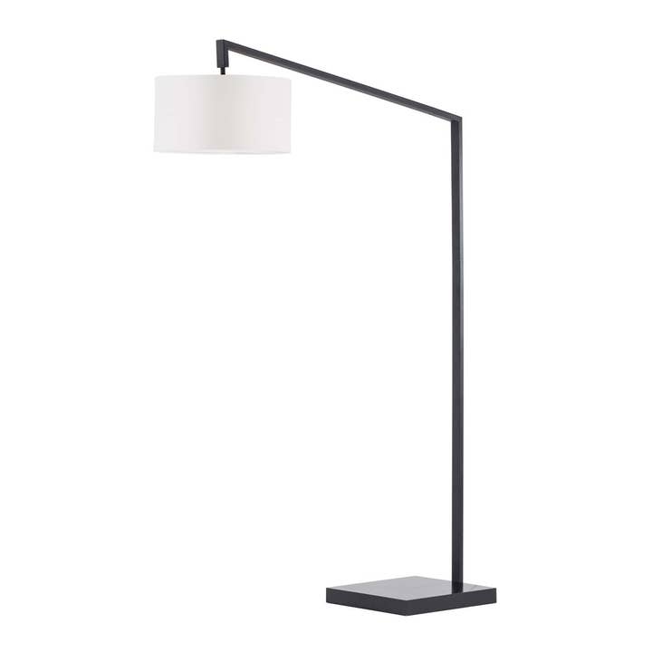 Nova of California - Wholesale Floor Lamp - Stretch Chairside 75" Tall Matte Black Arc Floor Lamp
