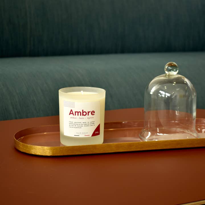 Refillable Amber scented candle 250g - 100% Vegetable wax for wholesale by Eau de maison