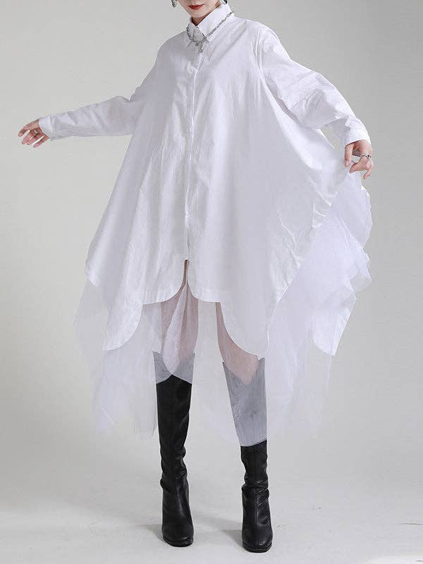 UZ Wholesale Store - Wholesale Dress - Women's - Urban Loose Split-Joint Lapel Long Sleeves Midi Dress1