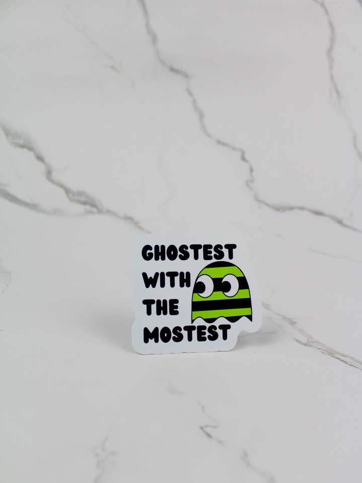 Ghostest with the Mostest Sticker for wholesale by Megan's Design Lab