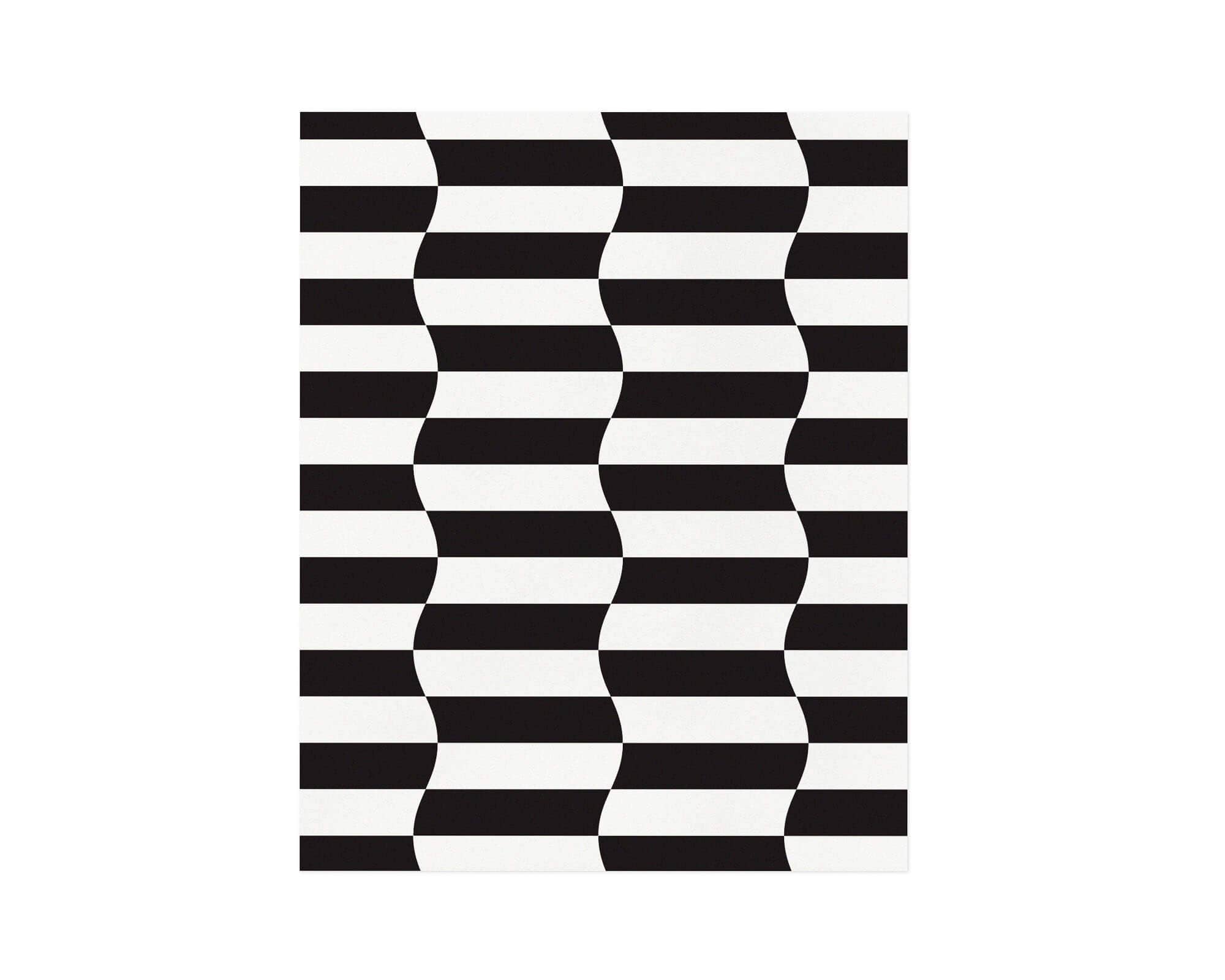 My Darlin' - Wholesale Art Print - Striple Double • Black and White Wavy Checker Op Art Print0
