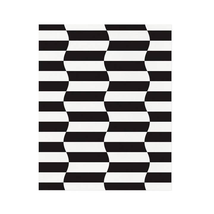 My Darlin' - Wholesale Art Print - Striple Double • Black and White Wavy Checker Op Art Print