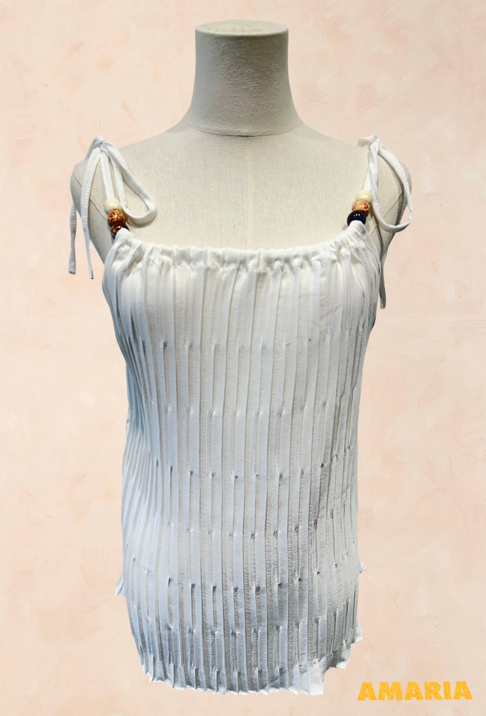 AMARIA - Wholesale Blouse – Women’s - Pleated top with thin straps - Viscose - 0214