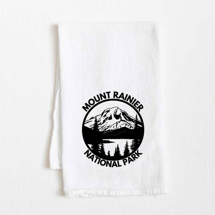 Asciugamano da cucina in sacco di farina del Parco Nazionale del Monte Rainier - 36” x 32” per la vendita all'ingrosso da parte di Towel Town