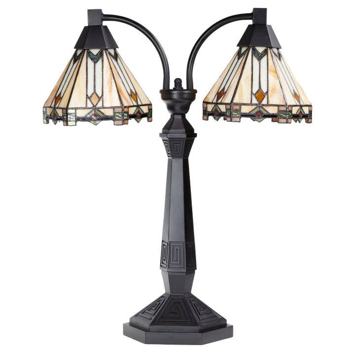 River of Goods - Wholesale Accent/Desk Lamp - 21''H Bryant Prairie Style Stained Glass Table Lamp