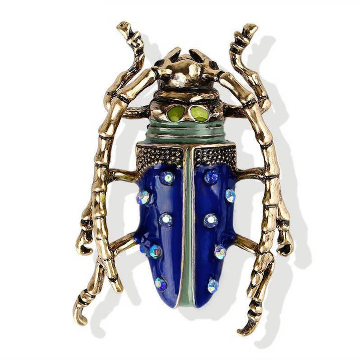 Tourtiwi - Wholesale Brooch - Bee Beetle Crystal Pearl Brooch, Cute Insect Metal Pin16
