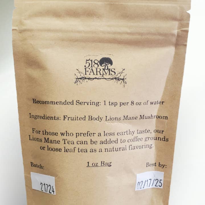 518 Farms - Wholesale Health/detox tea - Lions Mane Mushroom Tea1