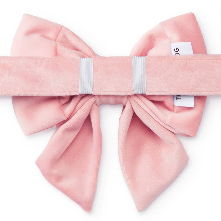 The Foggy Dog - Wholesale Pet Bow Tie - Dog - Blush Pink Velvet Lady Dog Bow1
