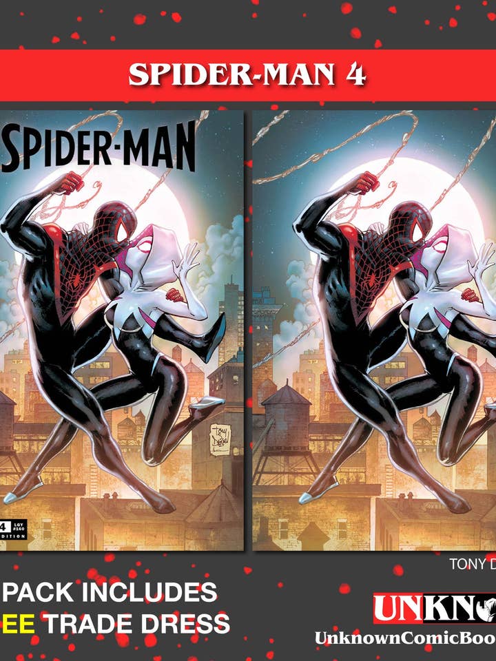 CONFEZIONE DA 2 **FREE TRADE VESTITO** SPIDER-MAN #4 UNKNOWN COMICS TONY DANIEL EXCLUSIVE VAR (01/04/2023) per la vendita all'ingrosso da parte di Unknown Comics
