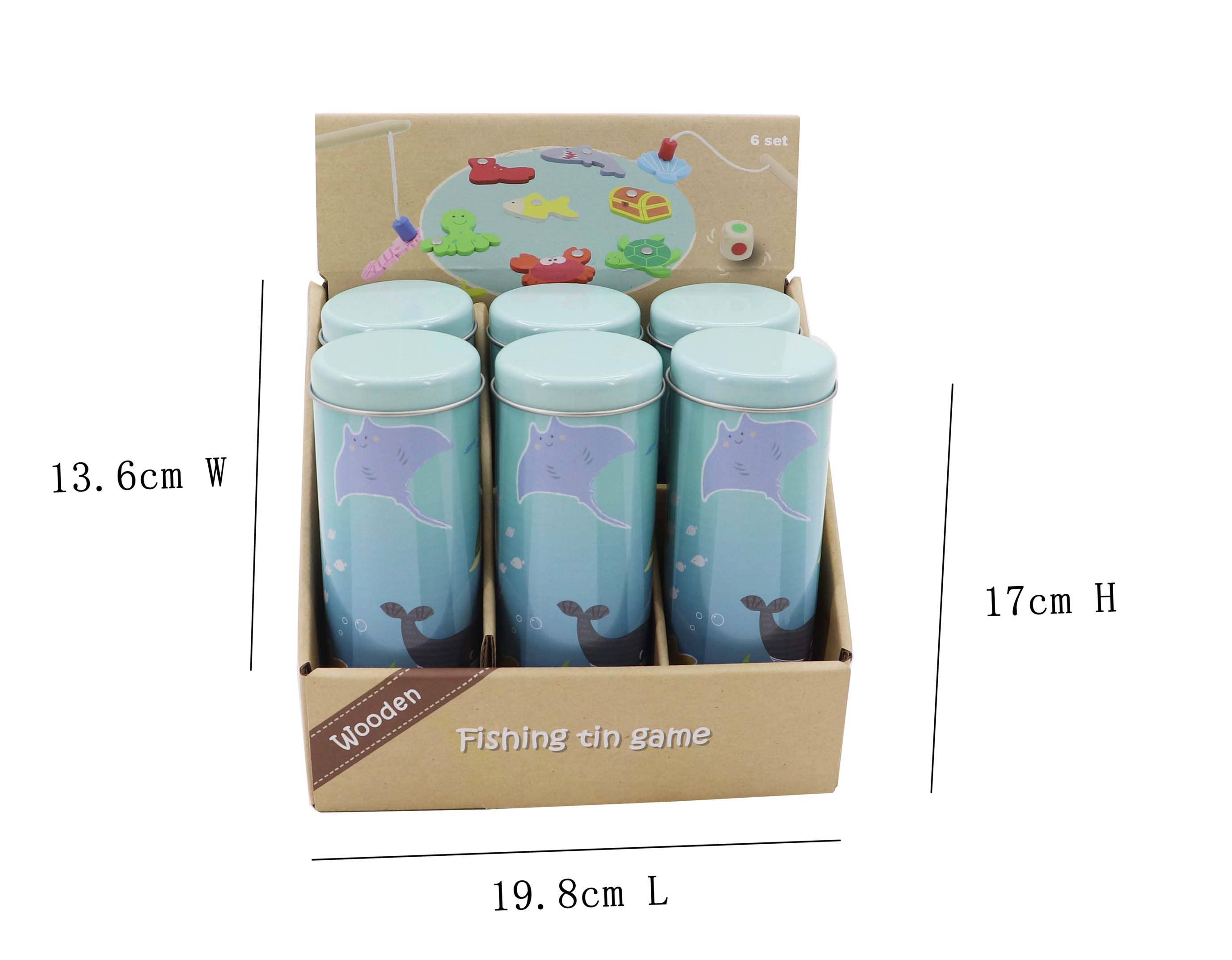 ToysLink - Wholesale Toy Set - Kids - Fishing Game In Tin 6Pcs/Inner2