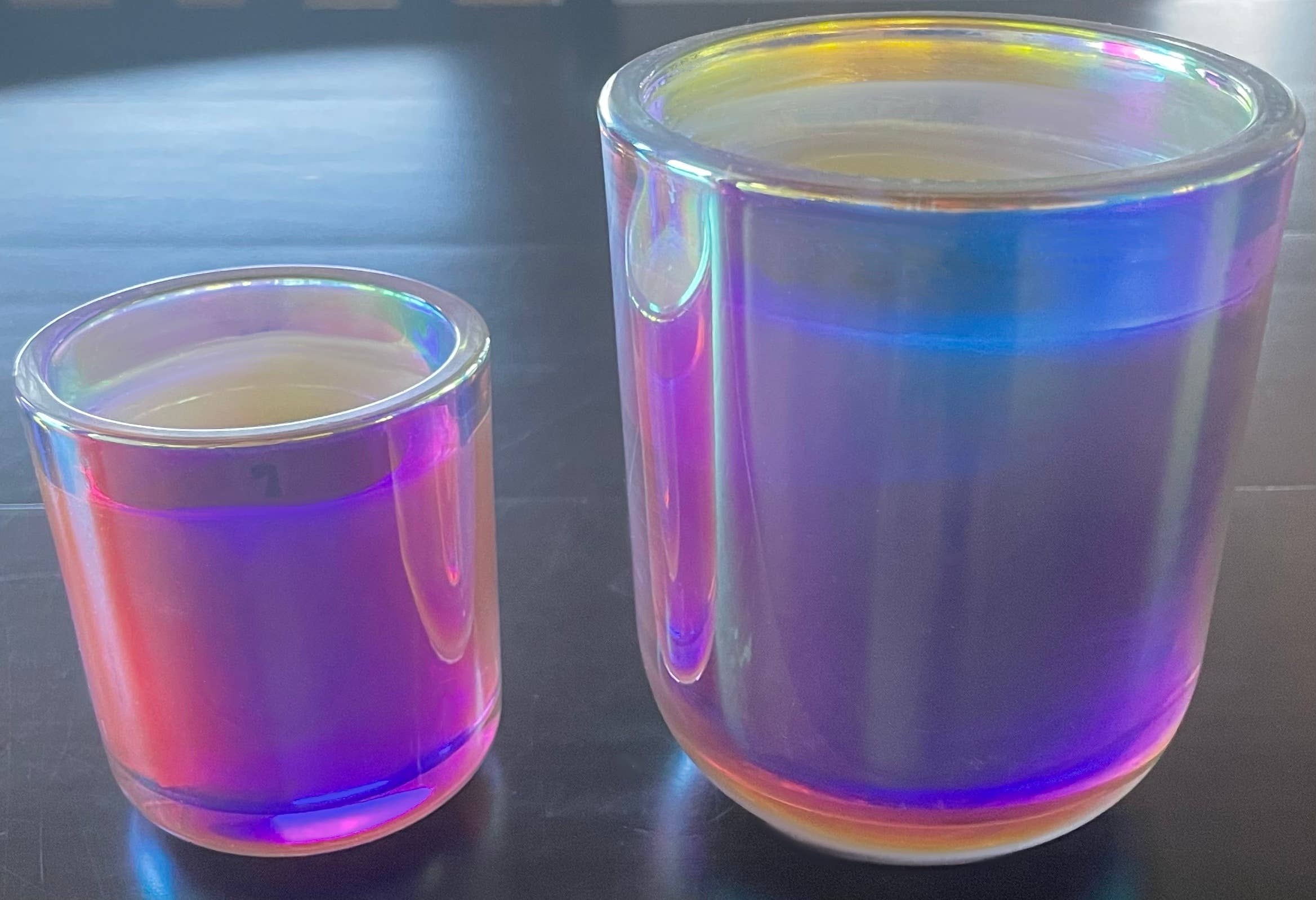 Namaste Home – wholesale Jar/filled candle – White Label Crystal Soy Candle in Iridescent Glass Vessel4