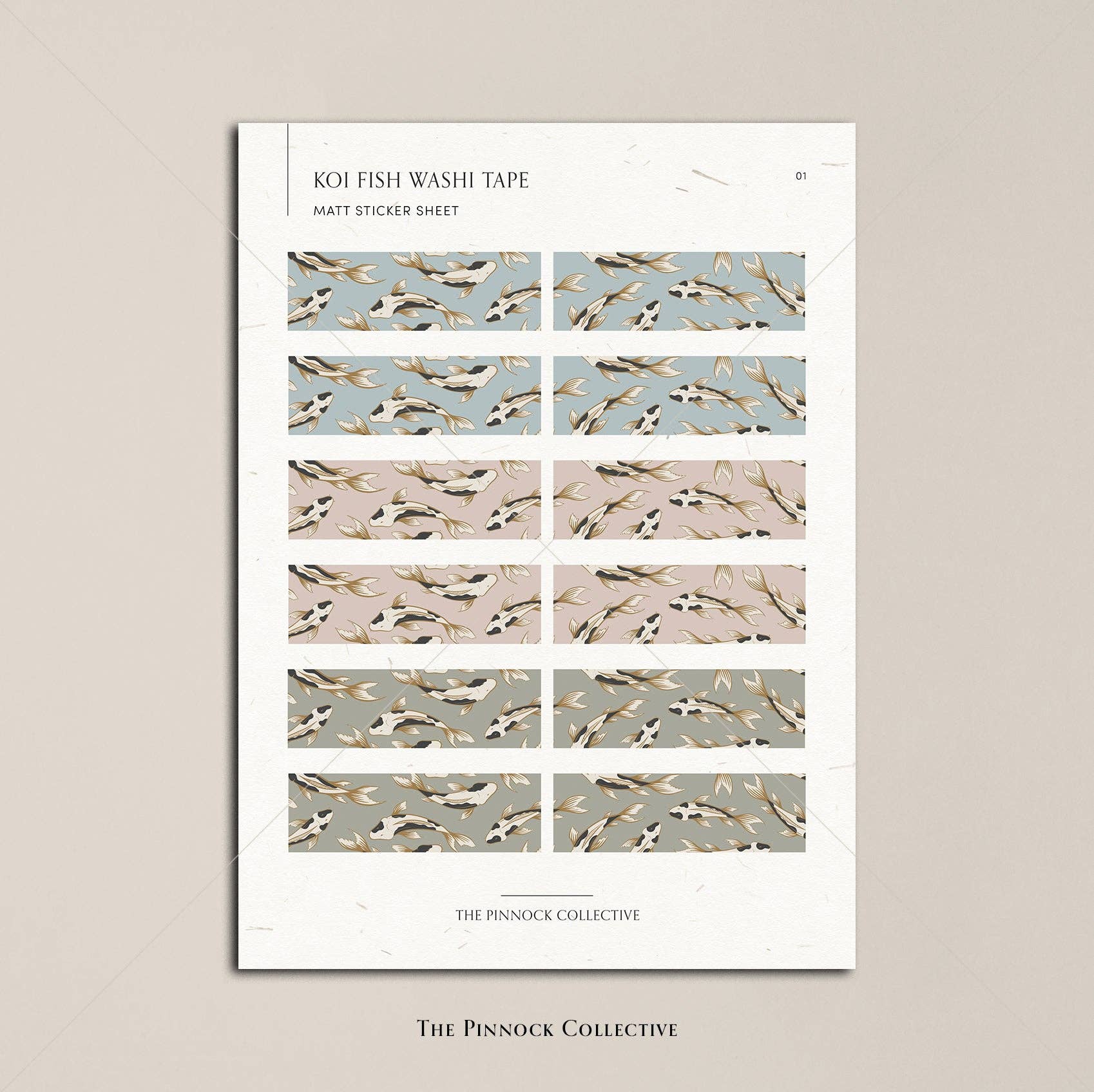 The Pinnock Collective (Duty Paid) – wholesale Sticker – Koi Fish Tape Sticker Sheet2