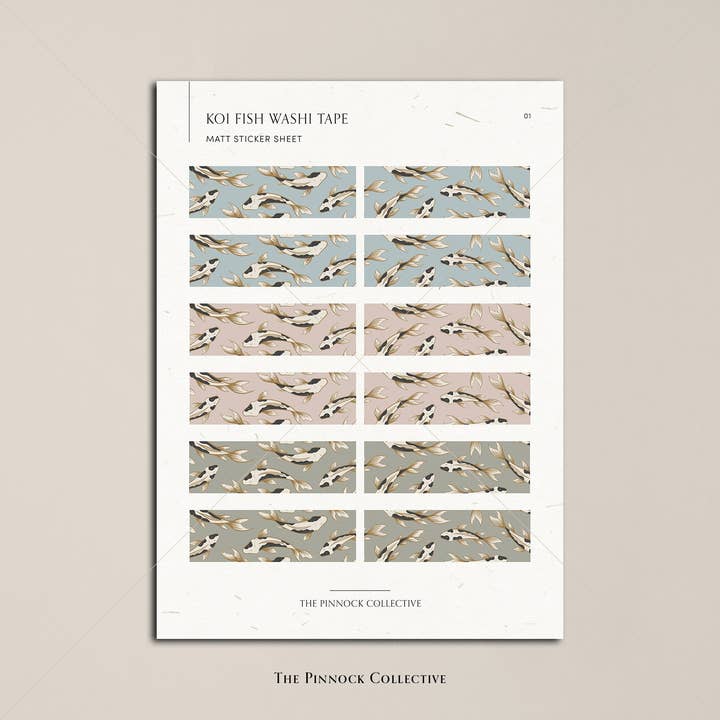 The Pinnock Collective (Duty Paid) – wholesale Sticker – Koi Fish Tape Sticker Sheet2