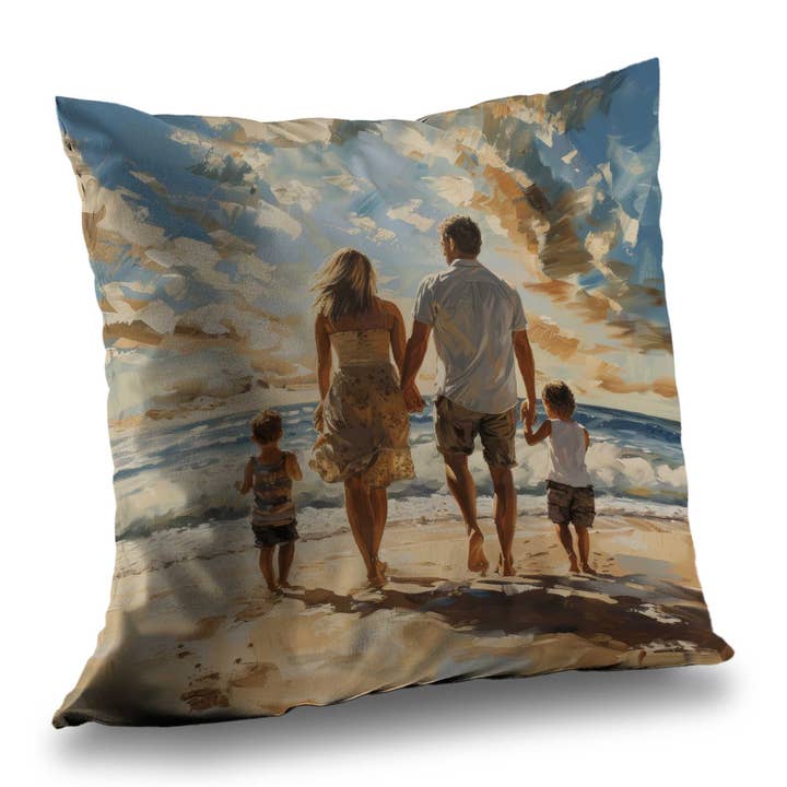 Cuscino Passeggiata in Famiglia - Accento Accogliente per la Decorazione della Casa nel Soggiorno per la vendita all'ingrosso da parte di BEGIN HOME DECOR