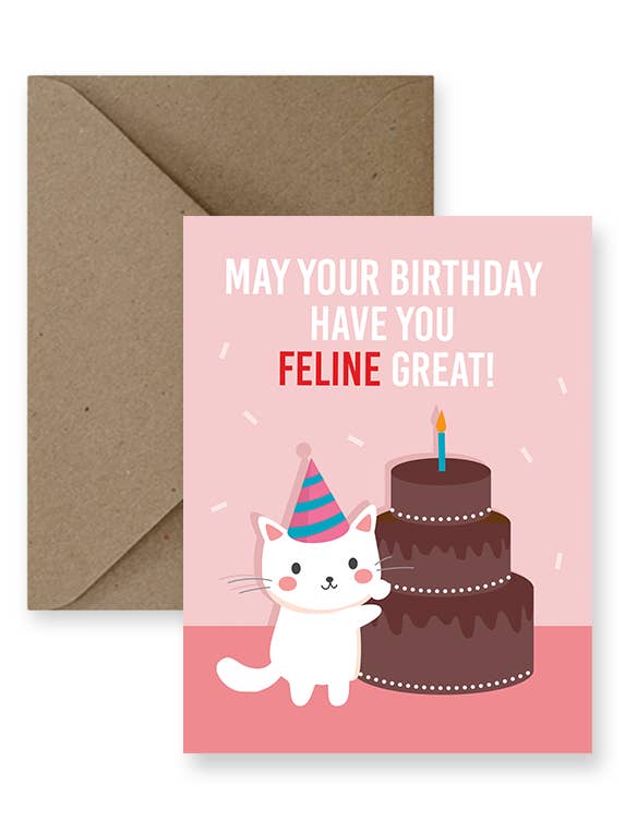 Feline Great Birthday Greeting Card for wholesale by IMPAPER