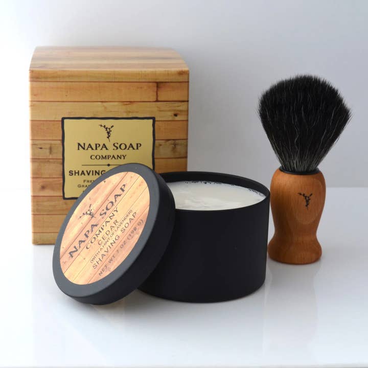 Napa Soap Company - Wholesale Shaving Set/Kit - Men's - Shaving Soap Set - Black Tin