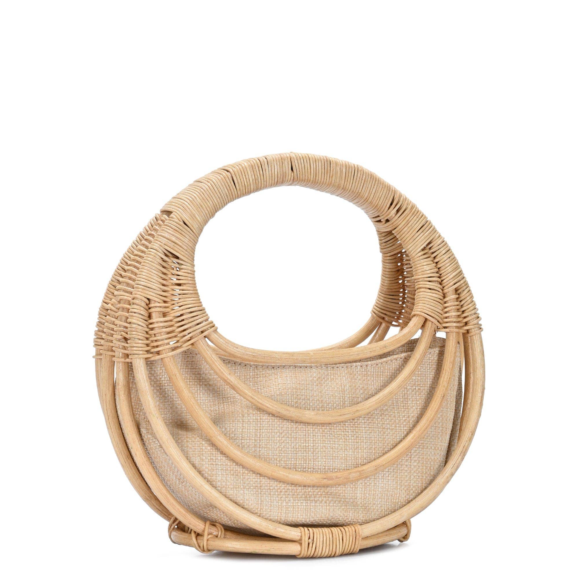 MiMi Wholesale - Wholesale Top Handle Bag - Women's - BGA8288 Rattan Top Handle Circle Bag3