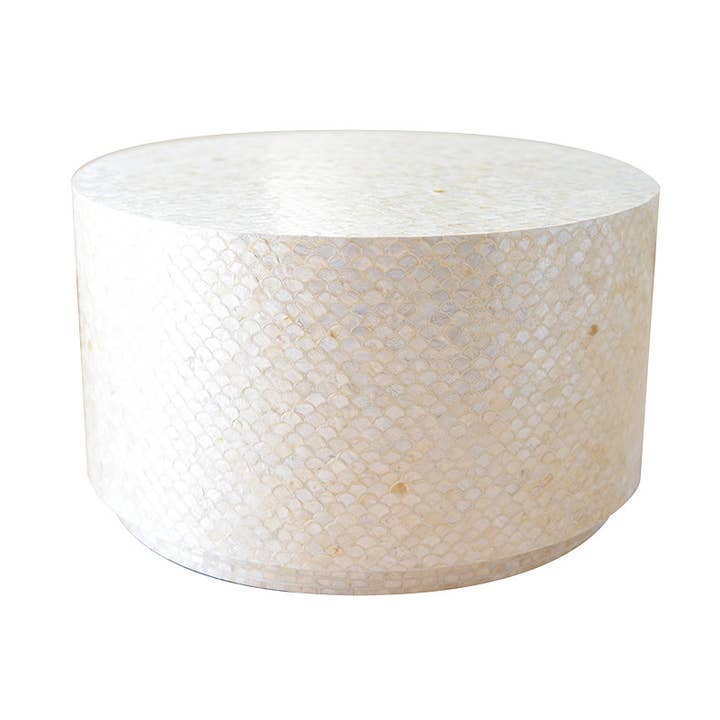 Mesa de café branca pérola 76x76x44 cm por atacado de AULICA