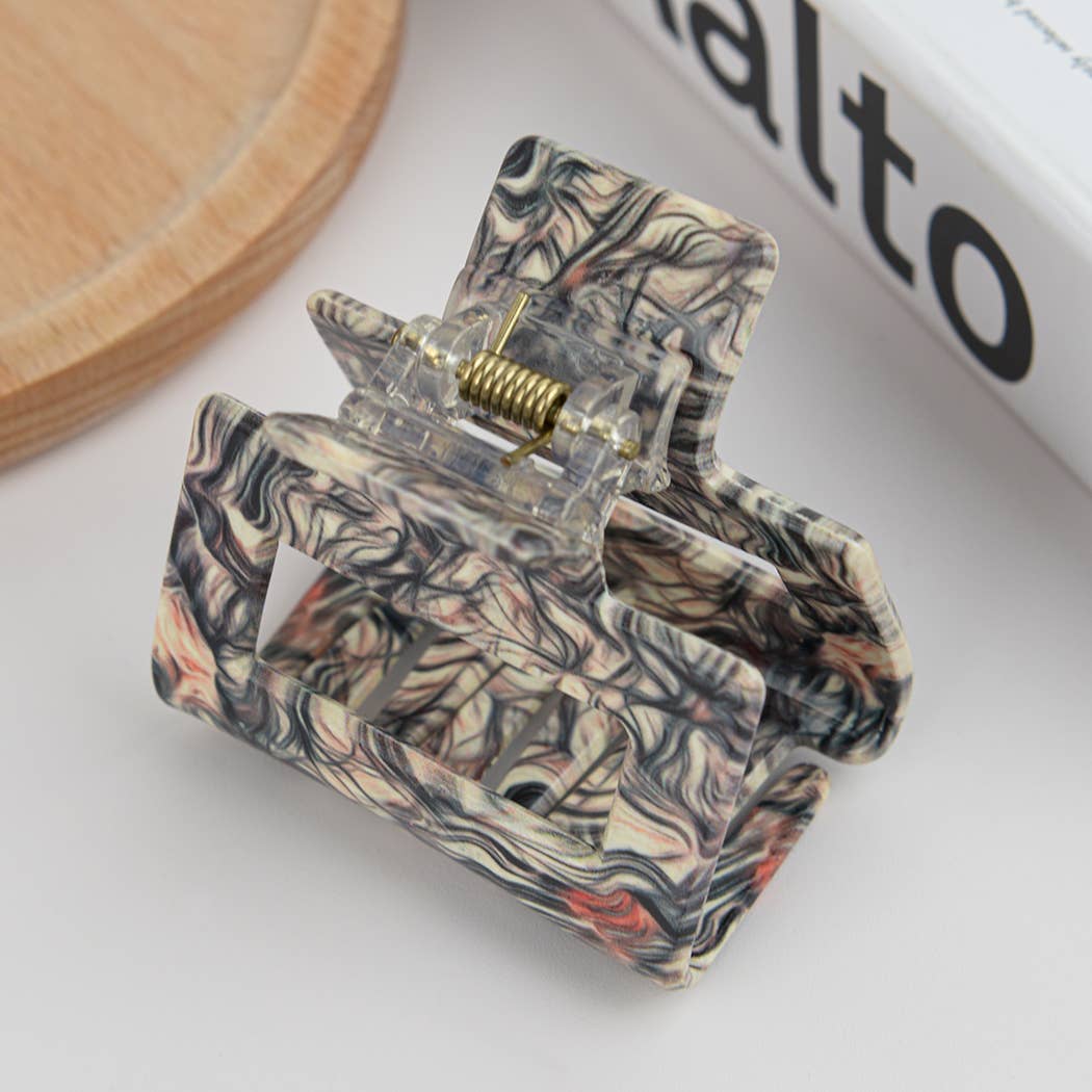 TheDivaSoap – Großhandel Haarclip – Damen – Quadratischer Haarklammer aus Azetat mit buntem Aufdruck, umweltfreundlich15