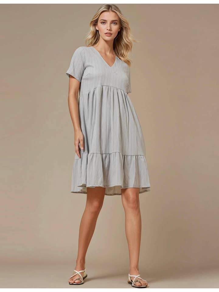 Sweetkama - Wholesale Dress - Women's - V-Neck Short Sleeves Daily Short Dress34