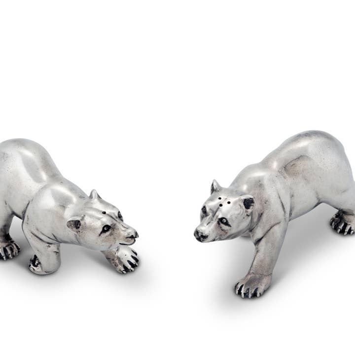 Vagabond House - Wholesale Salt & Pepper Shaker Set - Pewter Polar Bear Salt & Pepper Shaker