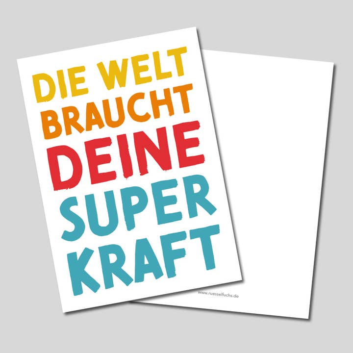 Rüsselfuchs - Wholesale Postcard - Postcard Motivator "The world needs your superpower"2