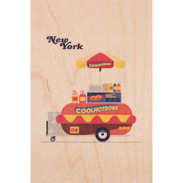 Cartão postal de madeira NY 5 por atacado de Woodhi