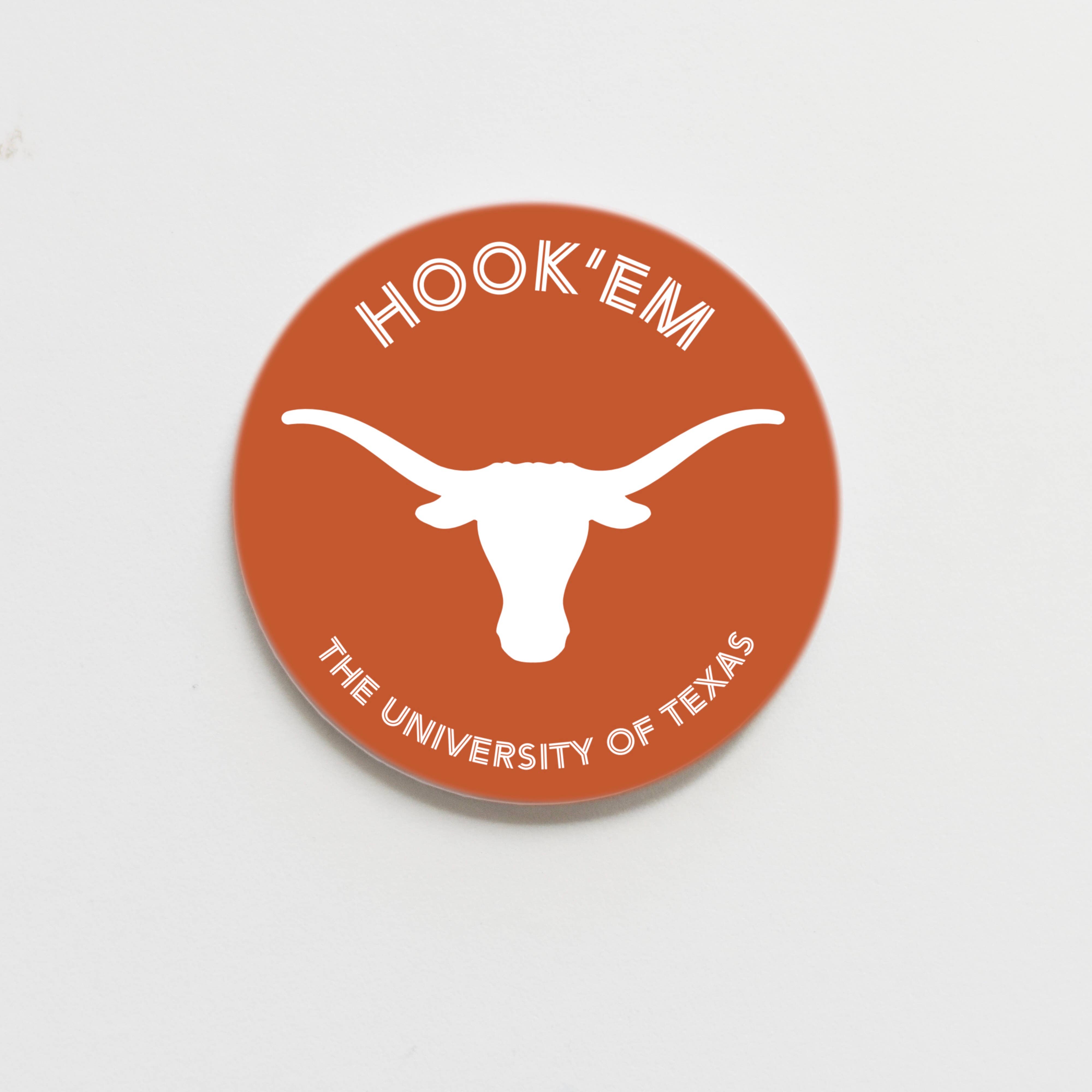 Good Vibez Collegiate - Vente Épinglettes/boutons - Université du Texas Hook'em Classique Orange Brûlé