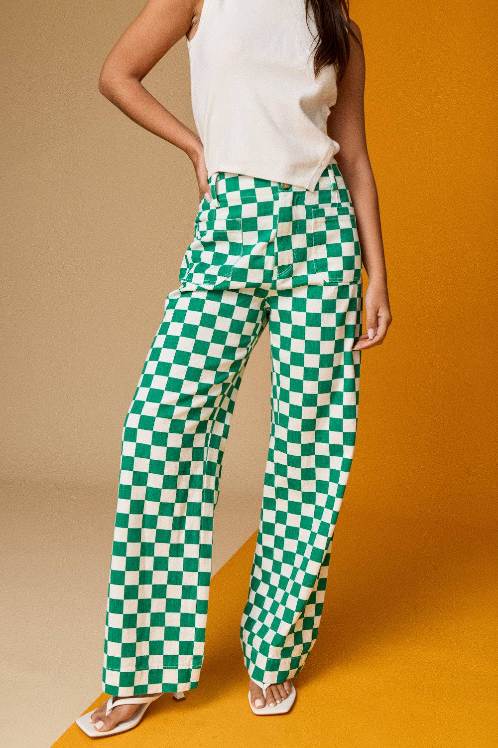 Papermoon - Wholesale Pants - Women's - PP16140-4 - Demi Checkered Bottoms w Elastic Band24