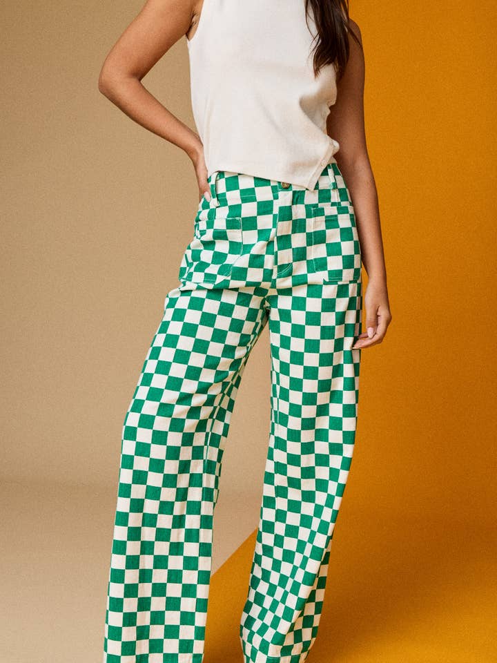 Papermoon - Wholesale Pants - Women's - PP16140-4 - Demi Checkered Bottoms w Elastic Band24