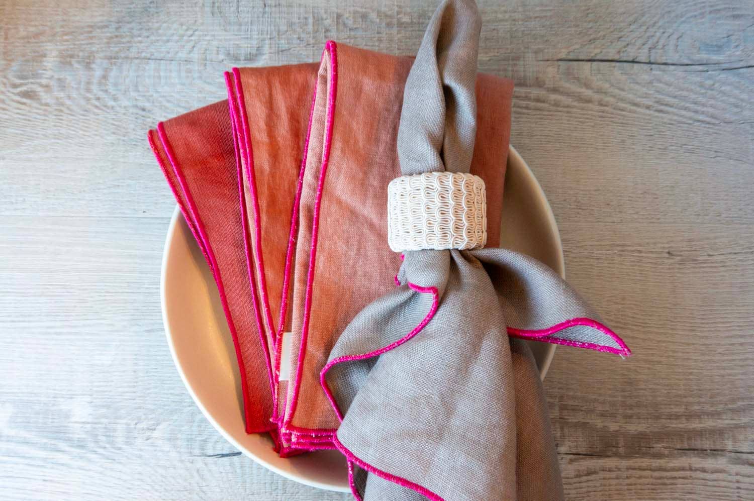 West Coast Handmade - Vendita all'ingrosso Tovaglioli da tavola in stoffa - Set da 4 tovaglioli in lino 100% selezionati - Santa Fe Mix1