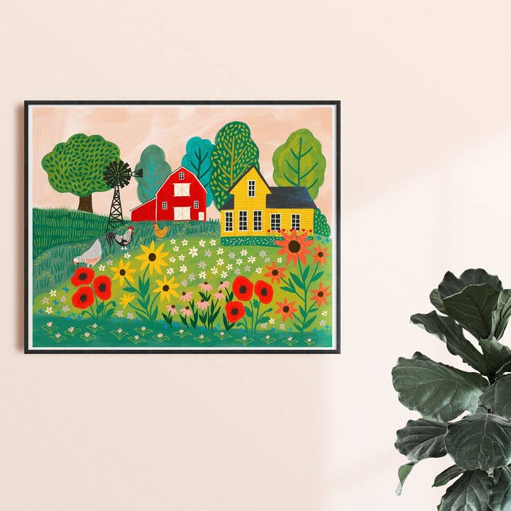 Happy Homestead - Art Print for wholesale by Dream Folk Studio