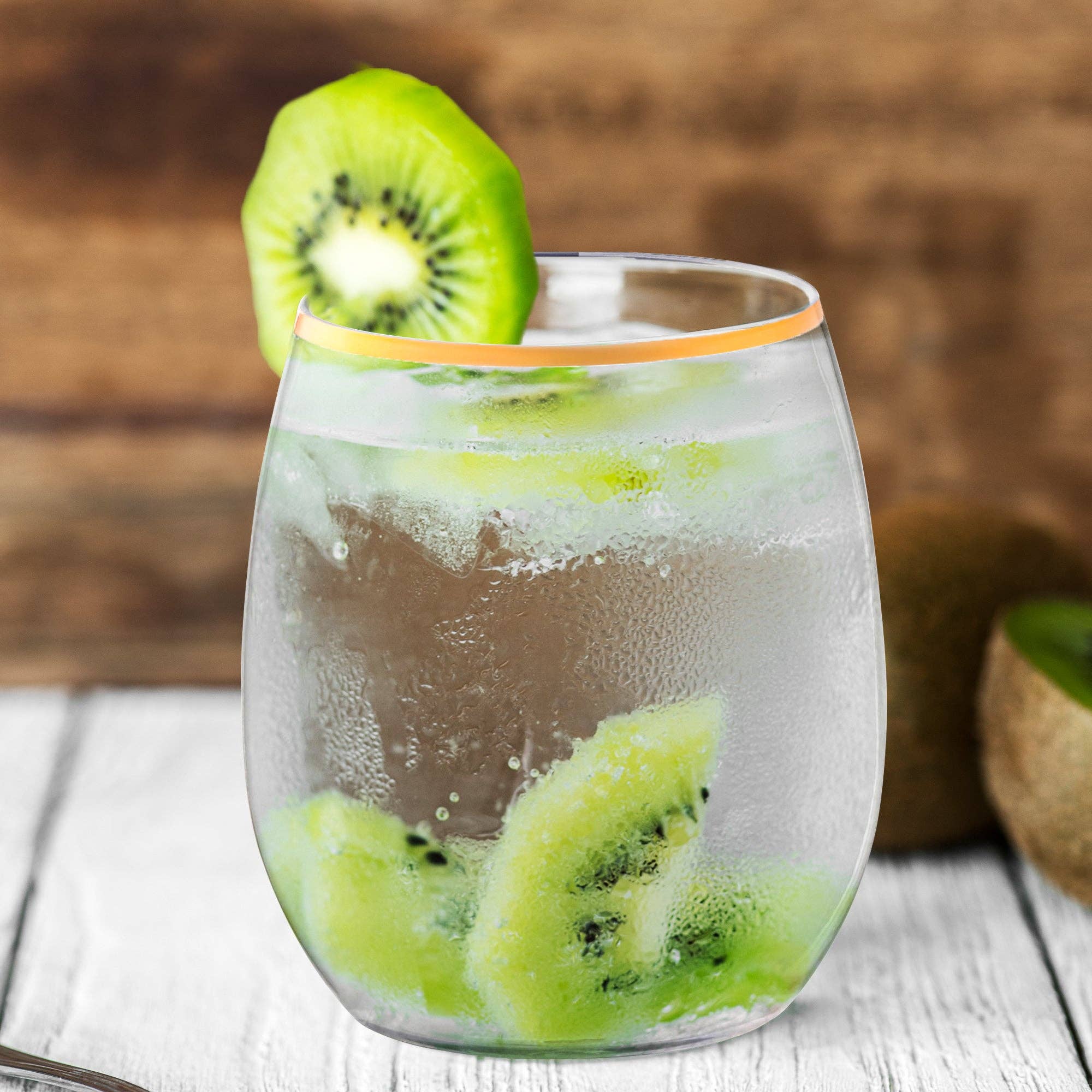 Smarty had a Party - Vente Verres à vin - Verres à vin en plastique transparents avec dorure de 12 oz - 64 pièces7