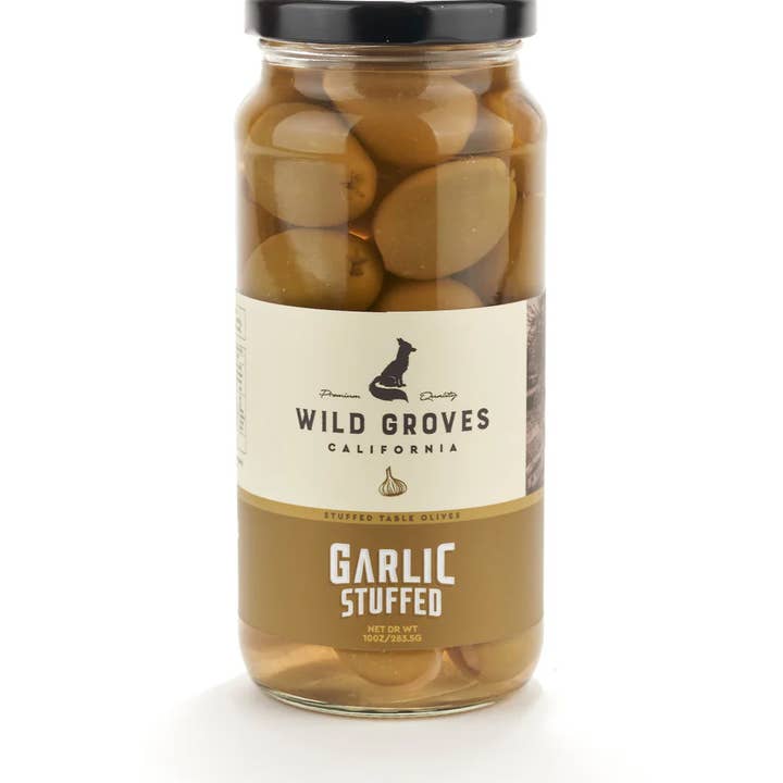 Garlic Stuffed Olives for wholesale by Wild Groves