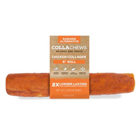 CollaChew 6" Collagen Roll, Chicken for wholesale by Blue's Colorado