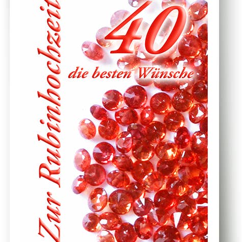 Rubinhochzeit / Grußkarte / 759004 für den Großhandel von Yabué