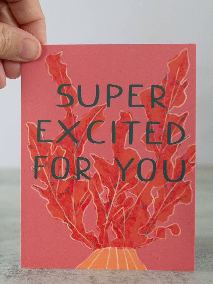 Notizkarte „Super aufgeregt für dich“ für den Großhandel von Gather Goods Co - Cards, Coasters, Tea Towels, Art, Mugs