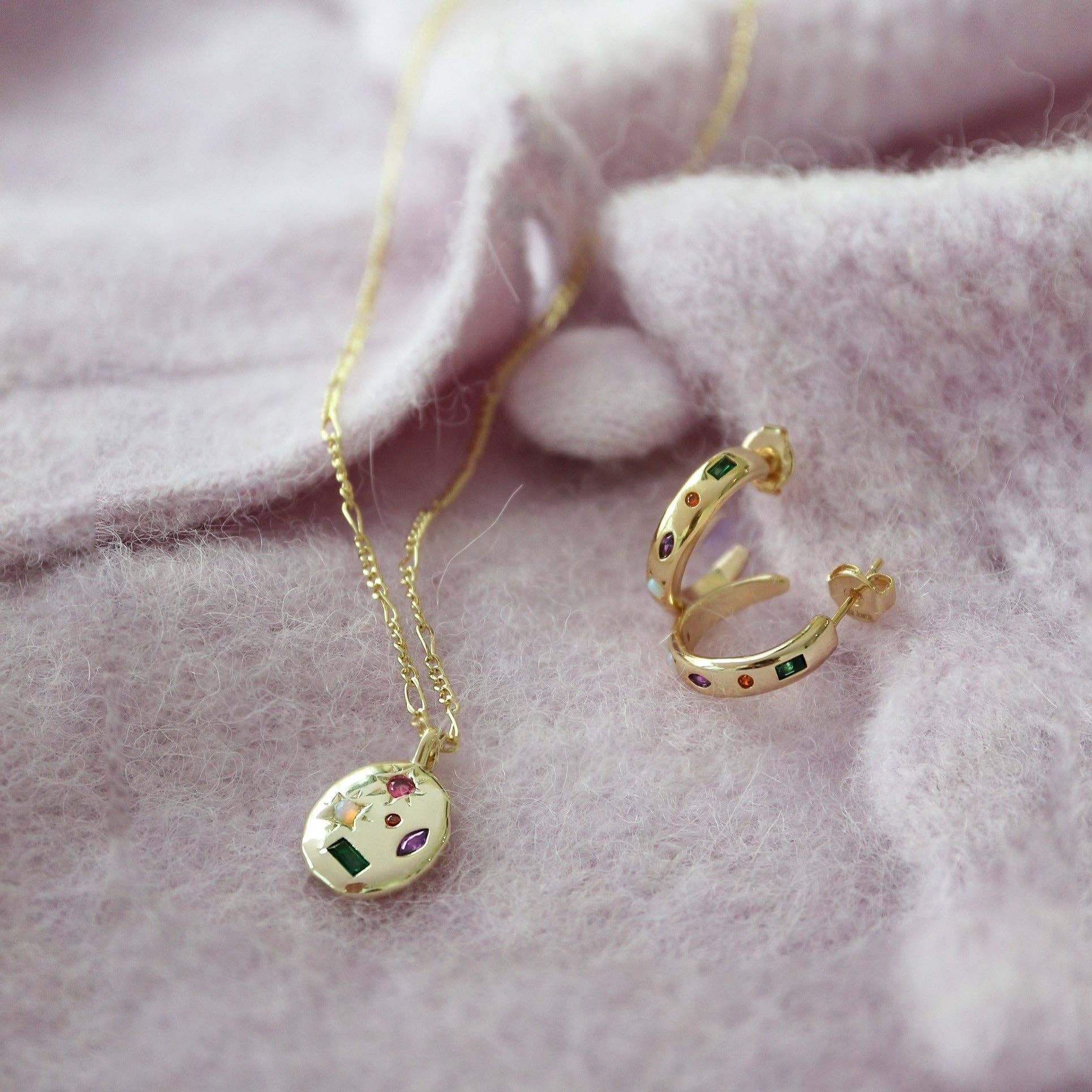 Junk Jewels Ltd – Colar pingente/pendente por atacado – Colar de arco-íris de pedras preciosas caleidoscópio8