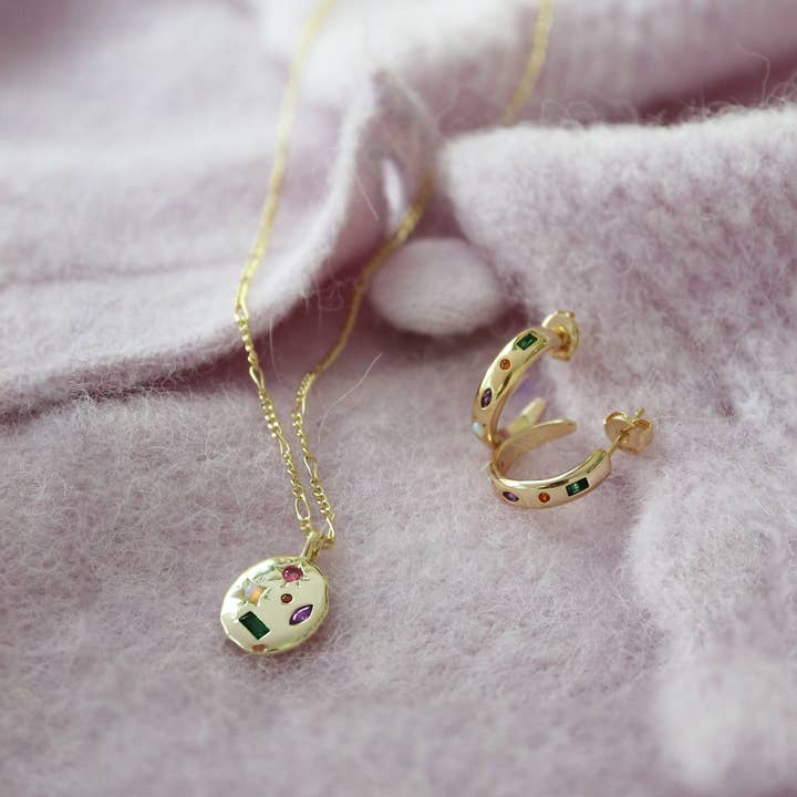 Junk Jewels Ltd - Vente Colliers à pendentif - Collier arc-en-ciel en pierres précieuses kaléidoscope9